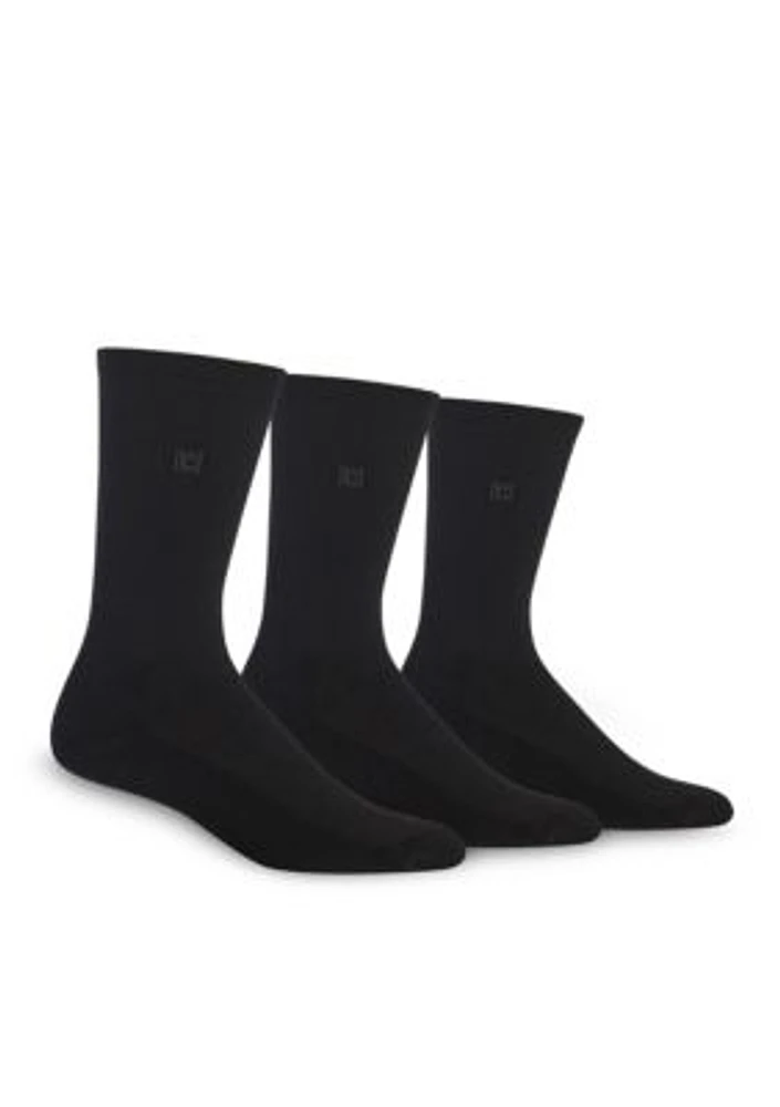 Cushion Sole Rib Crew Socks - 3 Pack