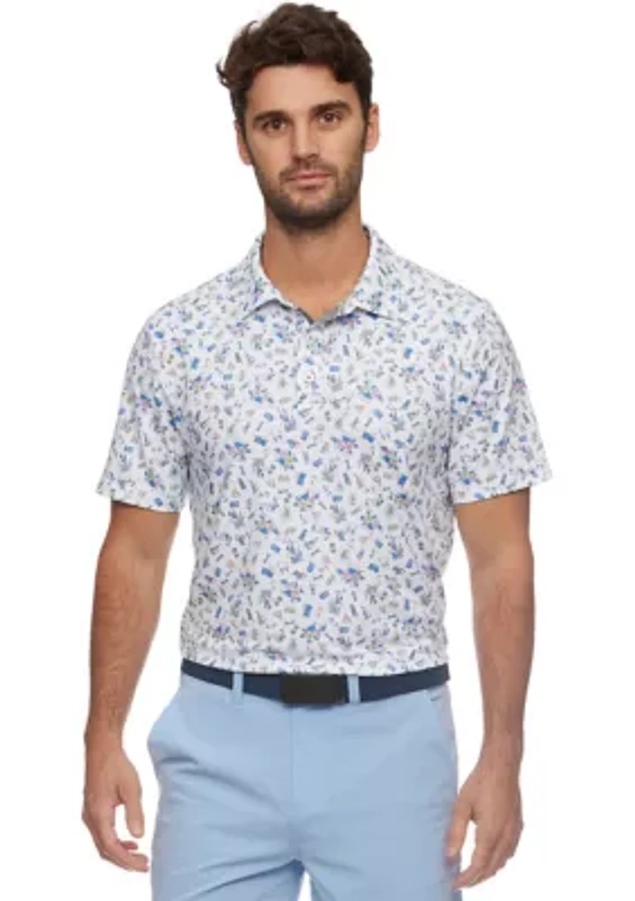 Beach Print Polo Shirt