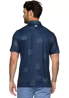 Hibiscus Print Polo Shirt