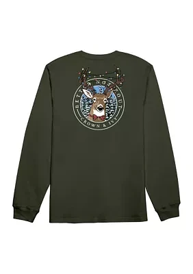 Deer Lights Long Sleeve Graphic T-Shirt