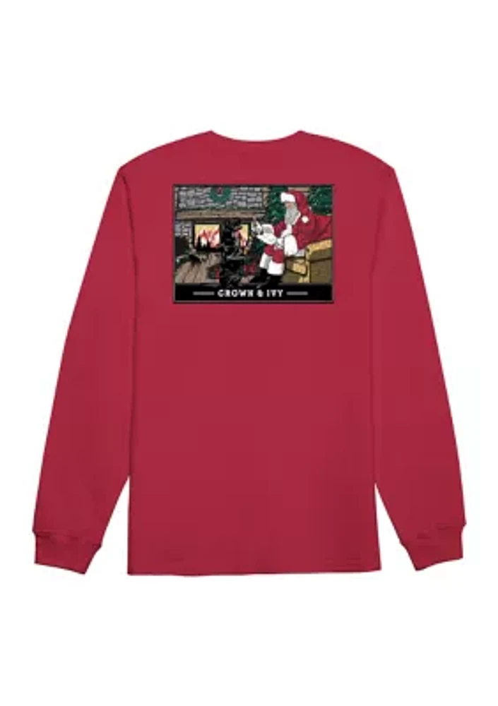 Santas Helper Long Sleeve Graphic T-Shirt