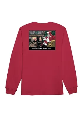 Santas Helper Long Sleeve Graphic T-Shirt