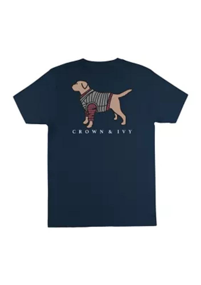 Plaid Dog Graphic T-Shirt