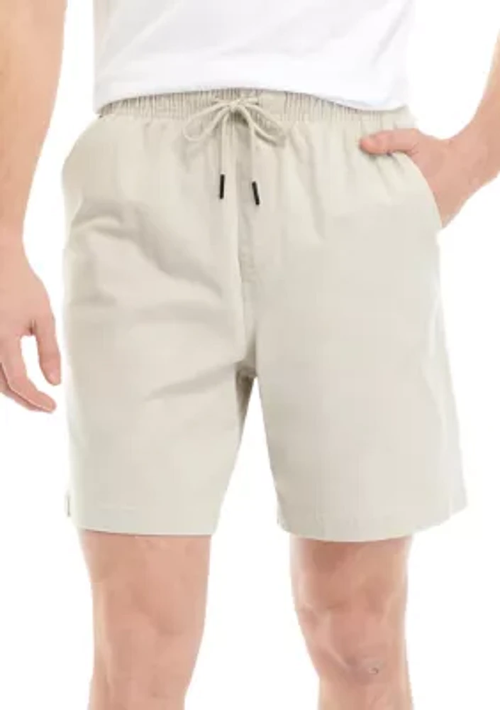 7" Pull On Twill Shorts