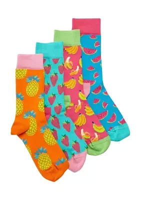 Fruit Printed Socks - 4 Pack