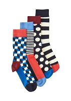 4-Pack of Printed Crew Socks 