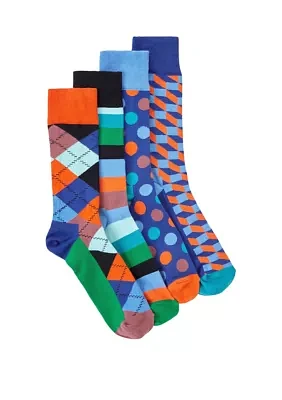 Men's Amazon Stripe Gift Socks Set - 4 Pack