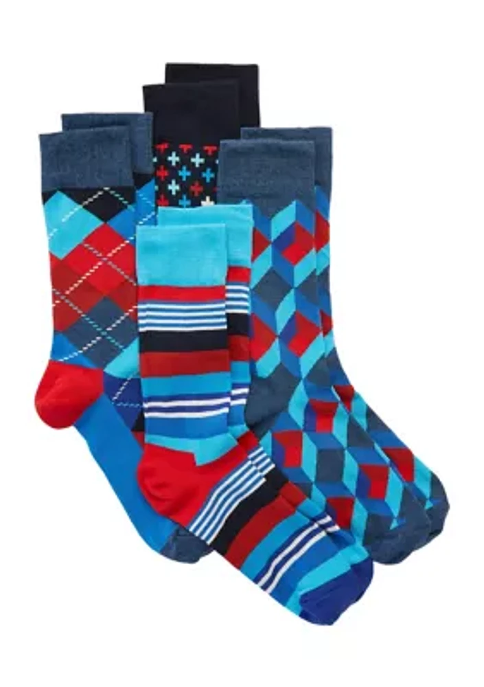 Optic Square Socks - 4 Pack