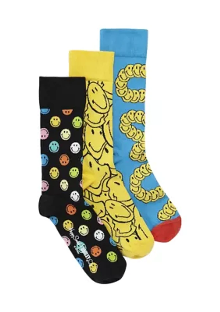 Smiley Printed Socks - 3 Pack