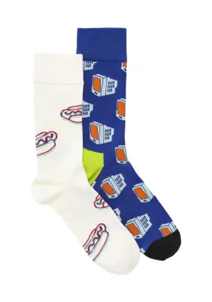 TV Dinner Printed Socks - 2 Pack