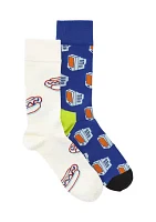 TV Dinner Printed Socks - 2 Pack