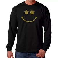 Men's Word Art Long Sleeve T-shirt - Rockstar Smiley