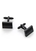 Men's Rectangular Gunmetal Cuff Links