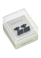 Men's Rectangular Gunmetal Cuff Links