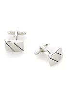 Men's Rectangular Diagonal Line Cuff Links