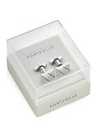 Men's Rectangular Diagonal Line Cuff Links