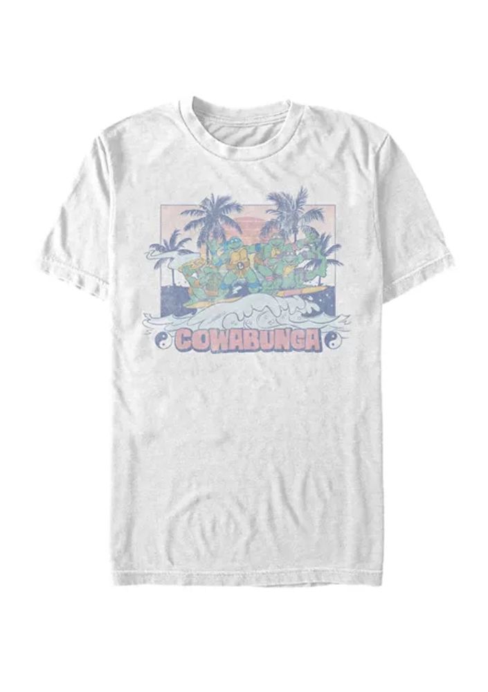 Teenage Mutant Ninja Turtles Surfing Cowabunga White T-Shirt