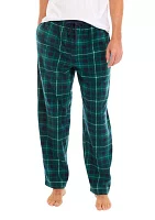 Plaid Printed Microfleece Pants