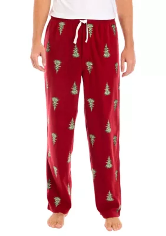 Tree Printed Microfleece Pants