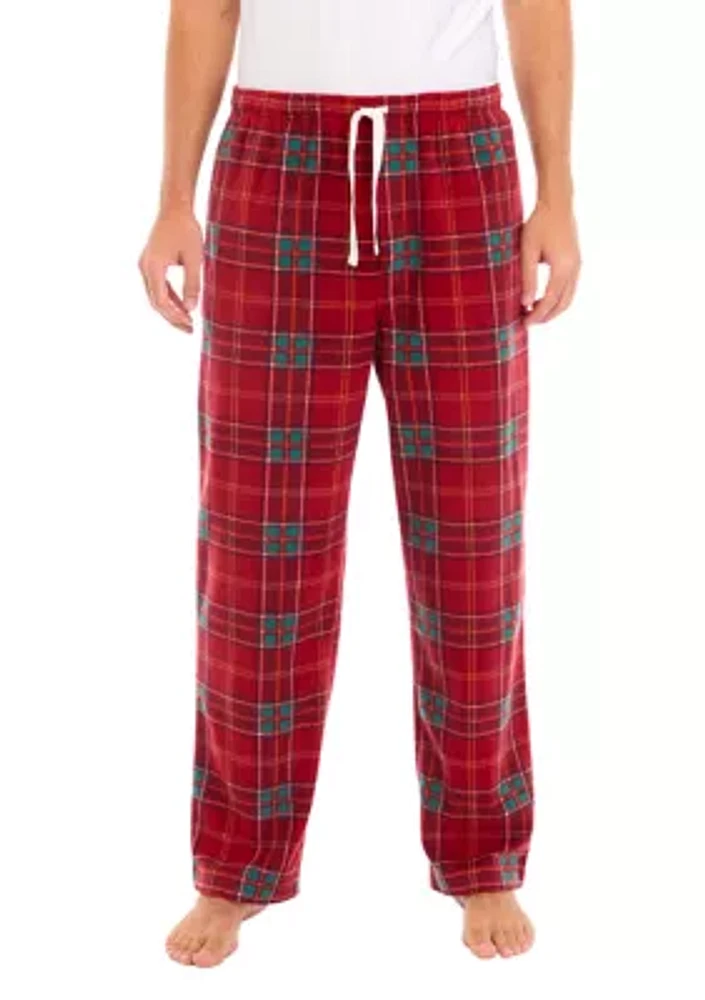 Plaid Printed Microfleece Pants