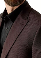 Men's Single Breasted Herringbone Modern Fit Blazer