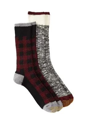 Buffalo Check Crew Socks - 2 Pack