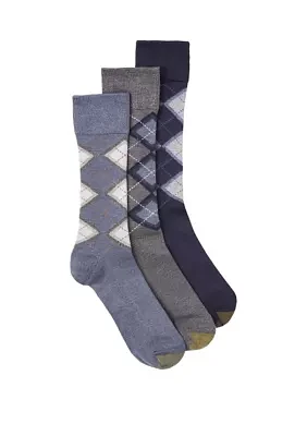 Premium Argyle Crew Socks - 3 Pack