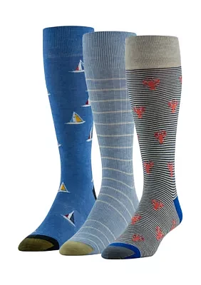 3-Pack Printed Crew Socks 