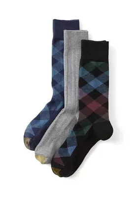 Multi Bias Crew Socks - 3 Pack