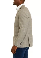 Men's Brown Houndstooth Plaid Sport Coat