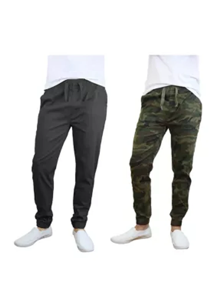 Men's Slim Fit Basic Stretch Joggers 2 Pack