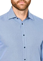 Slim Fit Zig Zag Print Dress Shirt