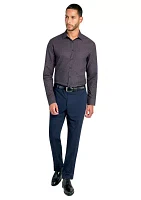 Slim Fit Black Geo Performance Stretch Dress Shirt