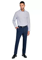 Slim Fit White Neat Print Performance Stretch Dress Shirt