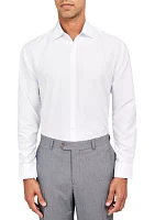 Men's Slim Fit White Solid Performance Stretch Dress Shirt