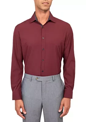 Men's Slim Fit Solid Performance Stretch Dress Shirt