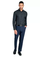 Slim Fit Black Dot Performance Stretch Dress Shirt