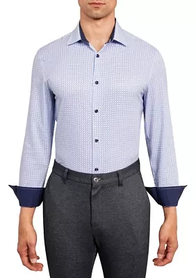 Slim Fit Neat Performance Stretch Dress Shirt