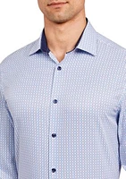 Slim Fit Neat Performance Stretch Dress Shirt