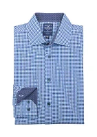 Men's Slim Fit Houndstooth Performance Stretch Dress Shirt