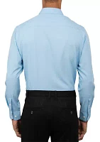 Slim Fit Light Blue Solid Performance Stretch Dress Shirt