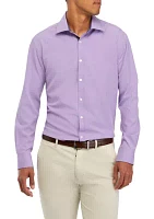 Men's Slim Fit Lavender Solid Performance Stretch Dress Shirt