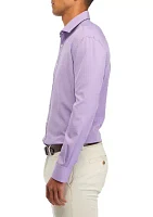 Men's Slim Fit Lavender Solid Performance Stretch Dress Shirt