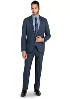 Men's Slim Charcoal Blue Windowpane Jacket