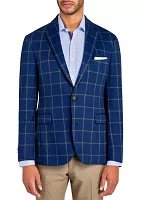 Men's Slim Fit Blue Window Soft Sport Coat