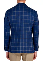 Men's Slim Fit Blue Window Soft Sport Coat