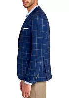 Men's Slim Fit Blue Window Soft Sport Coat