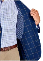 Men's Slim Fit Blue Window Soft Sport Coat