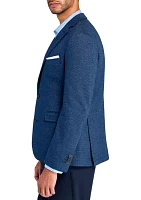 Men's Slim Fit Blue Tic Soft Coat