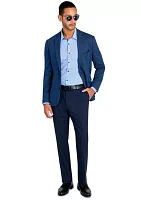 Men's Slim Fit Blue Tic Soft Coat